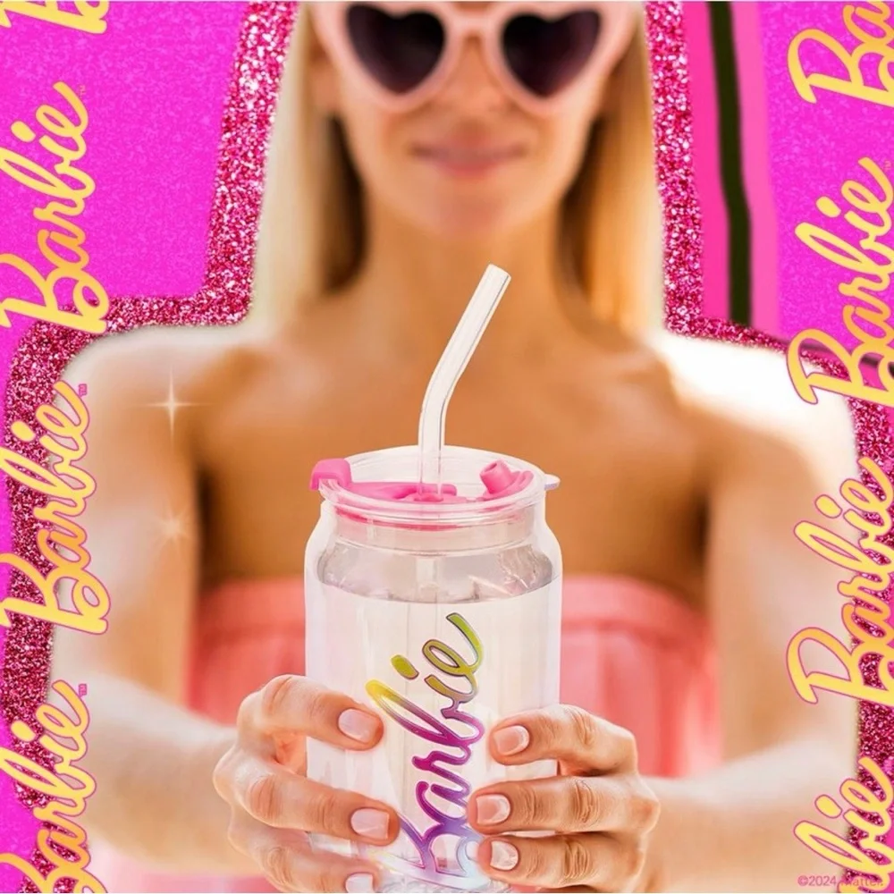 Barbie Pink and Clear Drinkware Set
